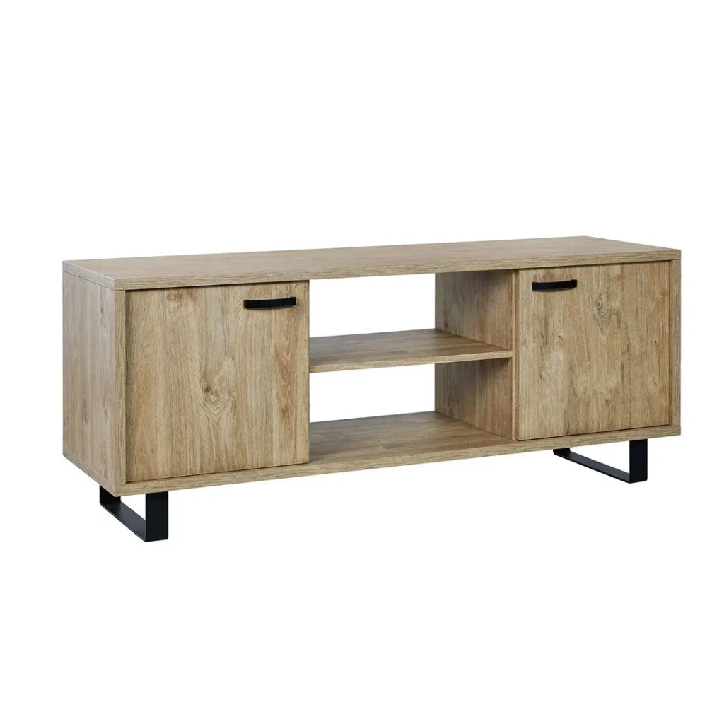 Mobile TV NEWTON – Rovere dorato con 2 porte, 2 cassetti e vani – L170 x H68 x P50 cm