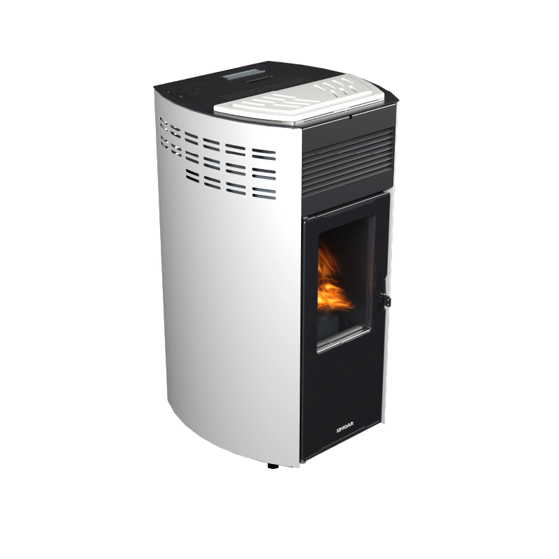 Erica stufa a pellet canalizzata 10,8kw in acciaio e ghisa bianco Lincar