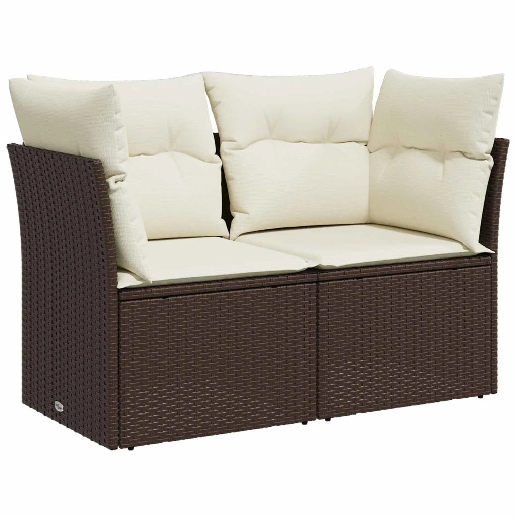 Set di divani 8 pz Marrone e Bianco Crema 3448272