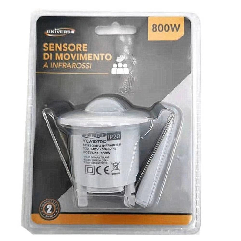 Trade Shop - Sensore Di Movimento A Infrarossi Incasso Lampadine 800w Ip20 Soffitto Yca1070c -