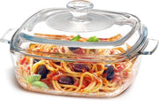 Piccola Ciotola per Forno con Coperchio - 1,5L Resistenti al Forno in Vetro