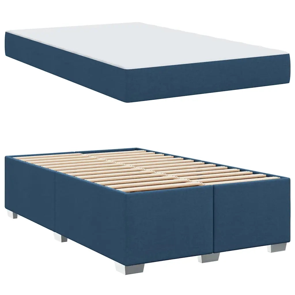 Struttura del letto con materasso Blu 120 x 200 cm Tessuto