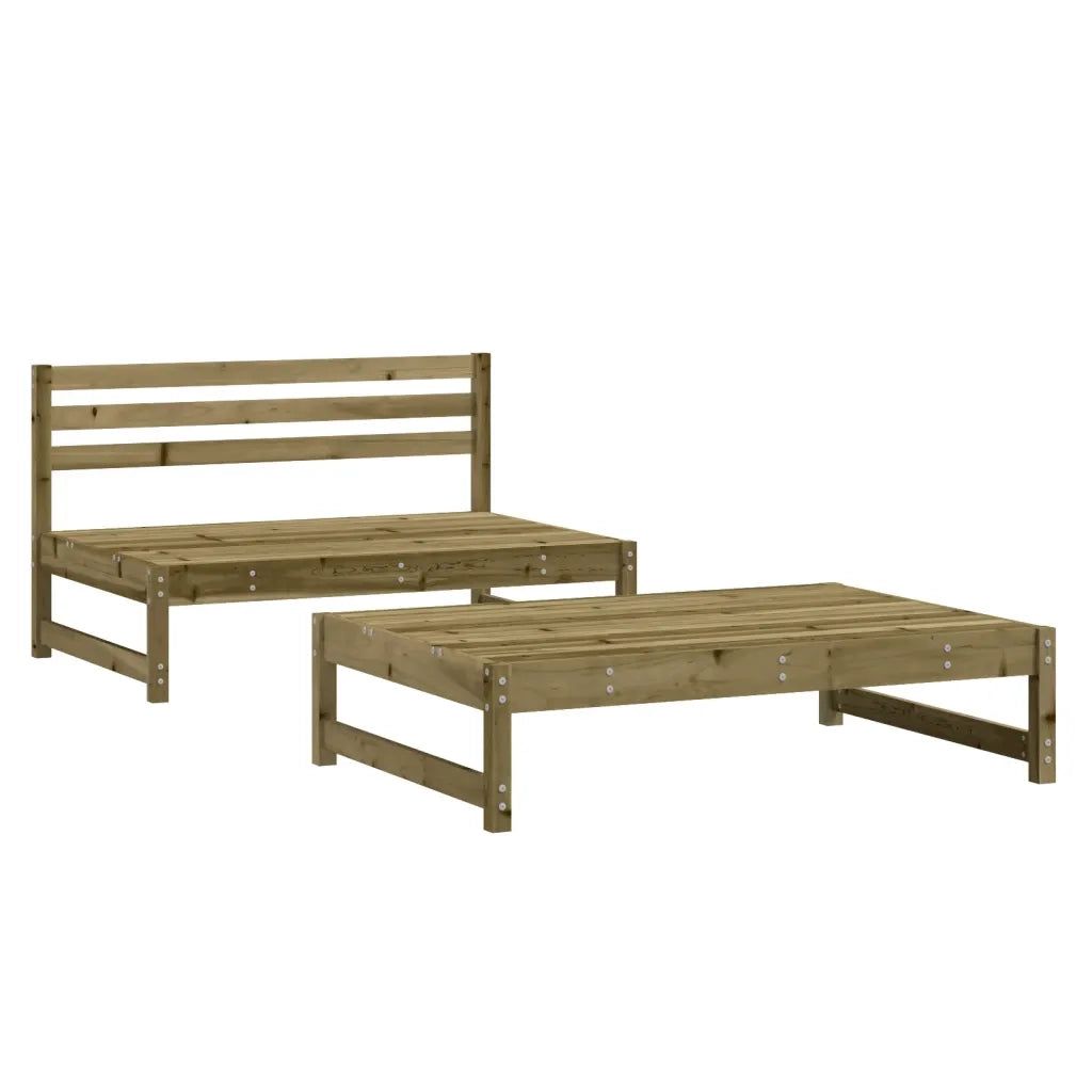 Set Salotto da Giardino 2 pz | Set di Mobili da Esterno in Legno Impregnato di Pino