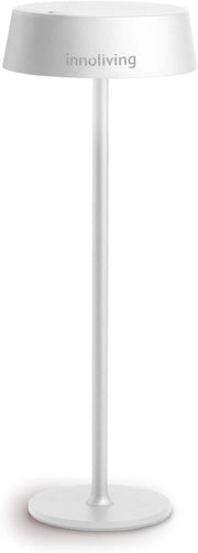 Innoliving Lampada da tavolo LED ricaricabile USB INN-292 Bianca con Luce Dimmerabile a 3 Livelli e Braccio Flessibile