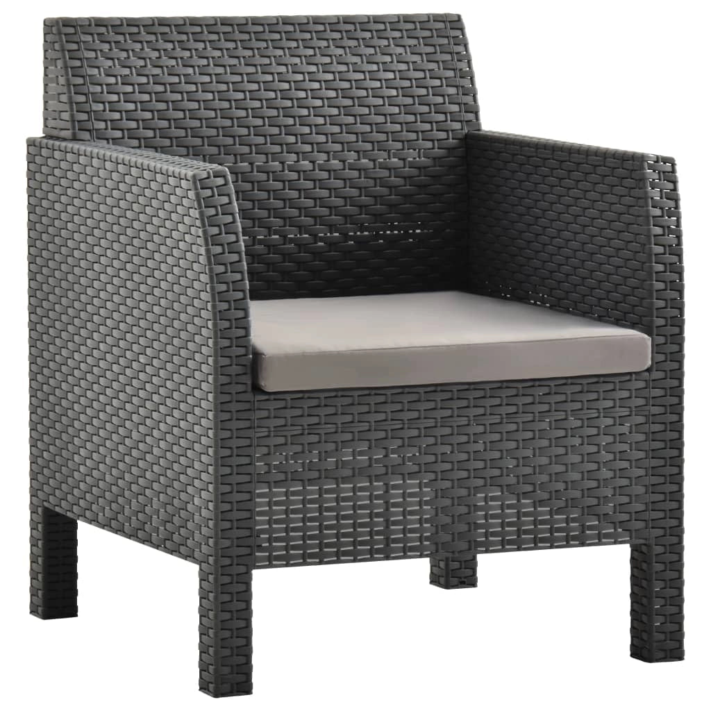 Set di mobili da giardino mobili da esterno set da 3 pezzi con cuscini rattan PP antracite 02_0015988