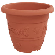 Set di 24 vasi da fiori rotondi moderni e minimalisti per interni ed esterni 26 x 21,5 cm in plastica rosso mattone 02_0059330