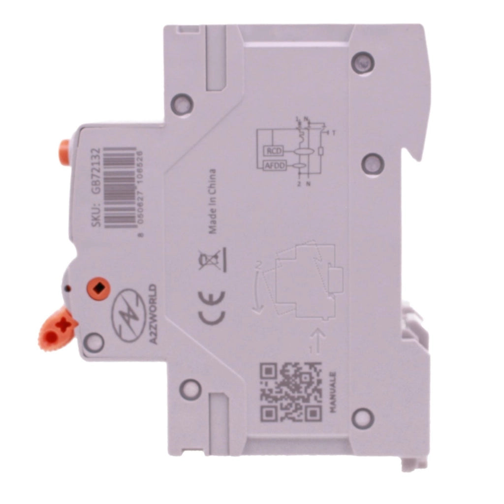 A2ZWORLD AFDD RCBO Interruttore Antincendio, Magnetotermico Differenziale con Rilevamento di Arco Elettrico, Tipo A Curva B, 1P+N 2M 6000A 30mA, AC 220V Doppia Leva GYR9NE-ARC (B32A)