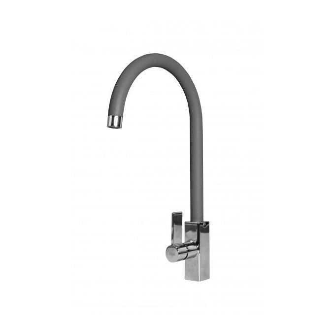 Elleci Rain MMKRAI73 - Miscelatore da cucina Mono Splitcomando, da incasso, Metaltek Titanium, canna girevole, 40 cm, Titanium