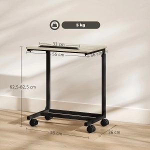 TAVOLINO C-form regolabile 55x36x62,5-82,5 cm Legno colore Oak