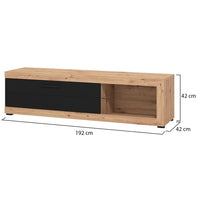 Pompu, Mobile Porta tv 2 Ripiani, 162x41.5x43.5h cm Nero