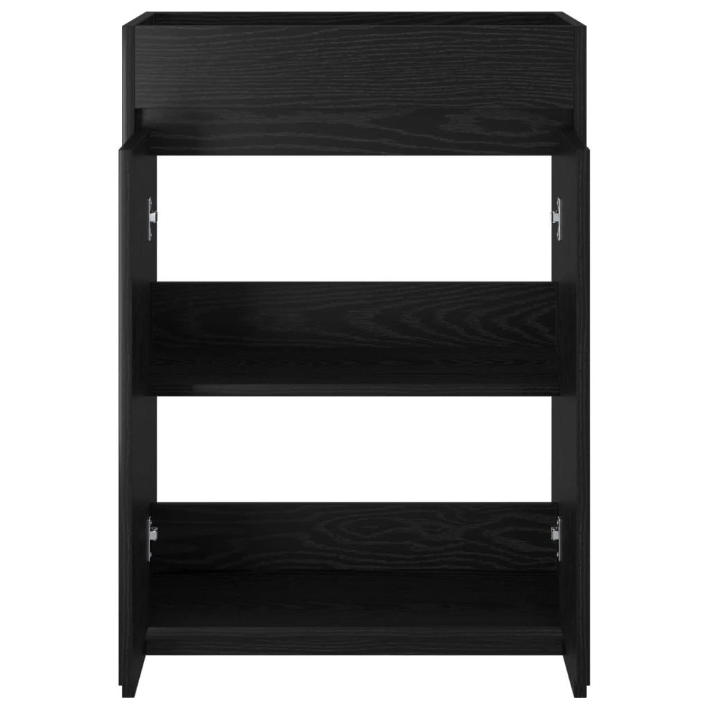 Mobiletto da Bagno Sotto Lavabo Rovere Nero 56 x 37,5 x 81 cm
