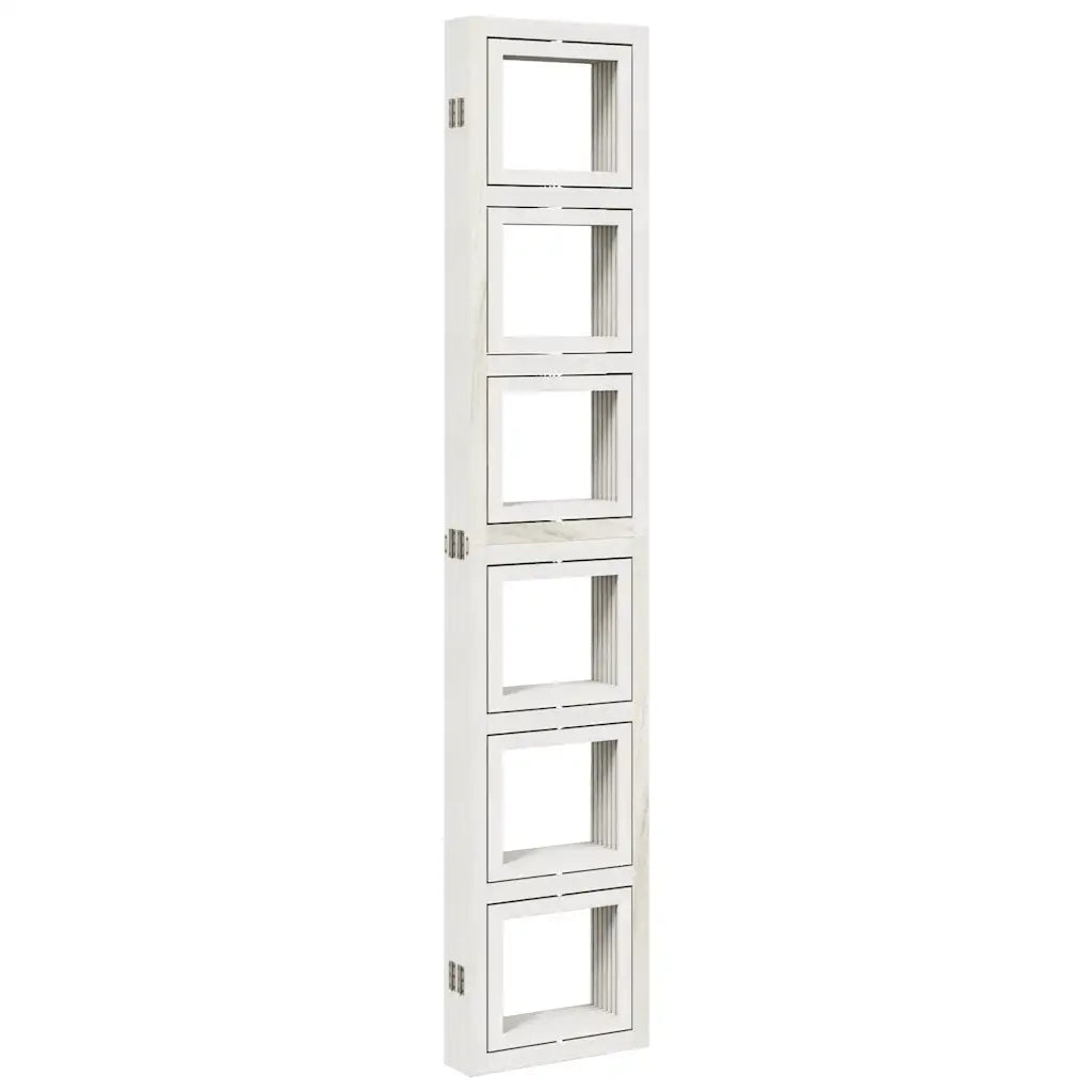 Divisorio Ambienti 6Pannelli Bianco Legno Massello di Paulownia 358699