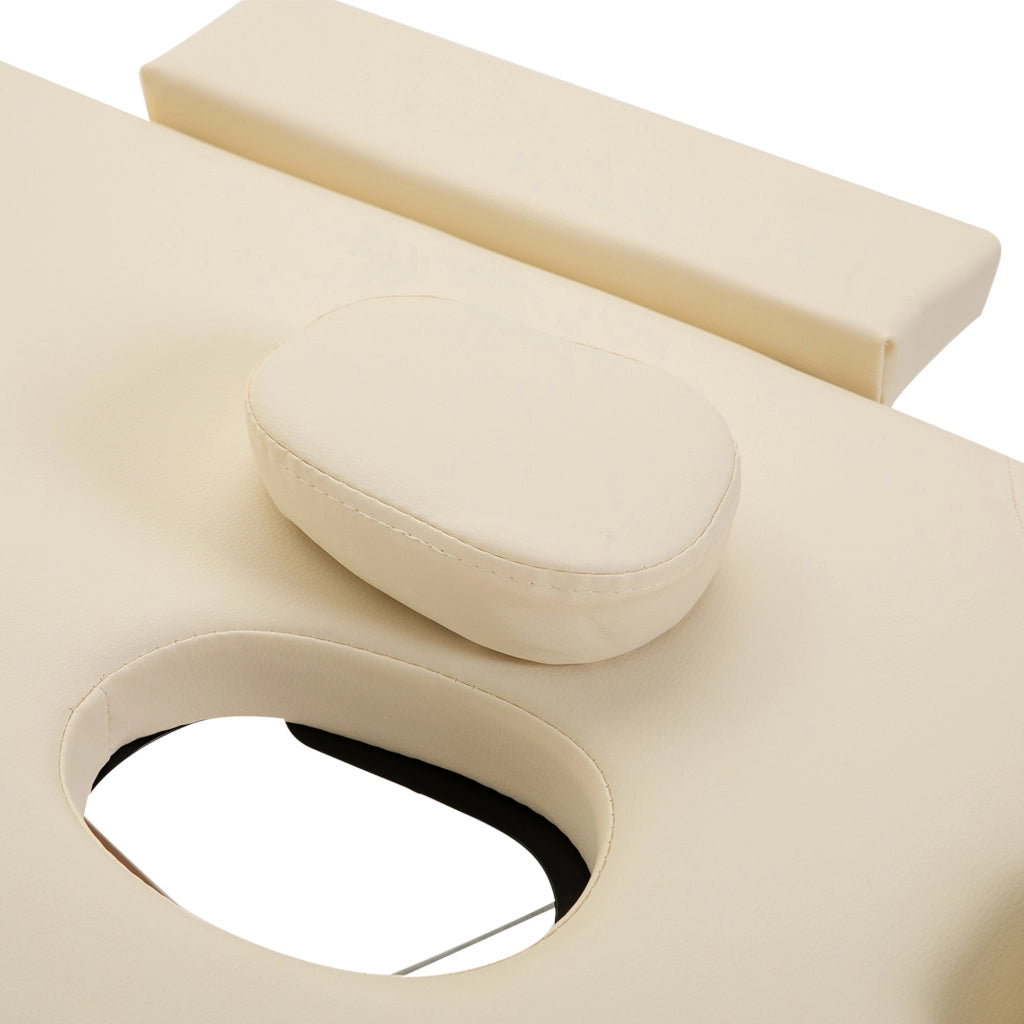 LETTINO MASSAGGIO pieghevole 185x60 cm in pelle sintetica bianco crema