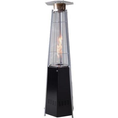 STUFA GAS GPL PIRAMIDE ESAGONALE + RUOTE DOMUS  NERO KW 5/12 CM 48X48 H.CM 195
