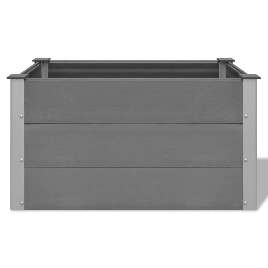 Fioriera rialzata per piante e fiori giardino WPC 100 x 50 x 54 cm grigio 02_0001234