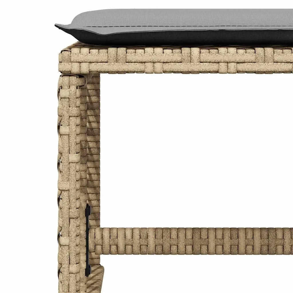 Sgabelli Giardino Cuscini 4 pz Beige Misto 41x41x36cm Polyrattan CFW4388390