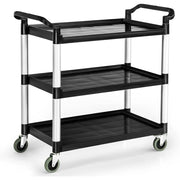 Carrello da cucina 103 x 49 x 98 cm 3 ripiani salvaspazio facile da spostare in alluminio nero e polipropilene 20_0019151