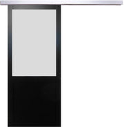 Porta Scorrevole Vetro Athena Nera H204 x L73 + Binario in Alluminio