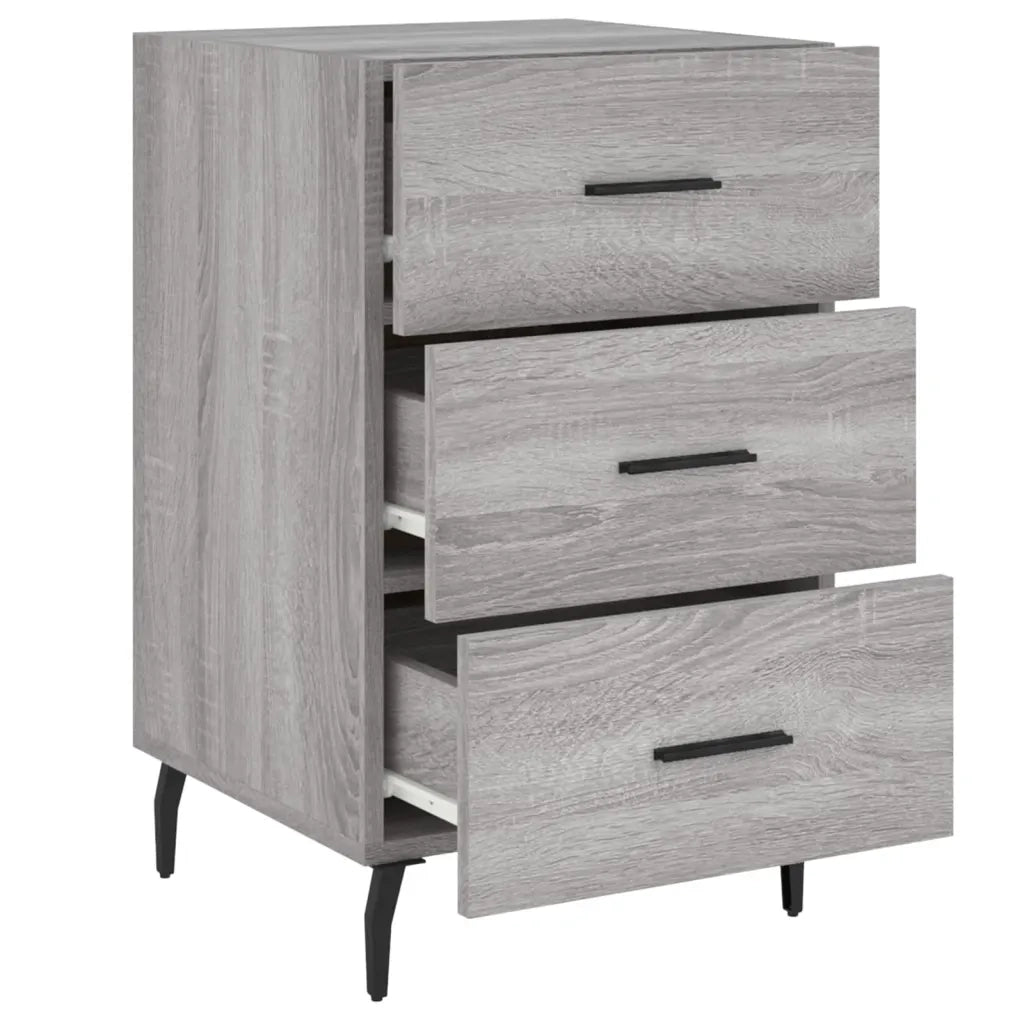 vidaXL Comodino Grigio Sonoma 40x40x66 cm in Legno Multistrato