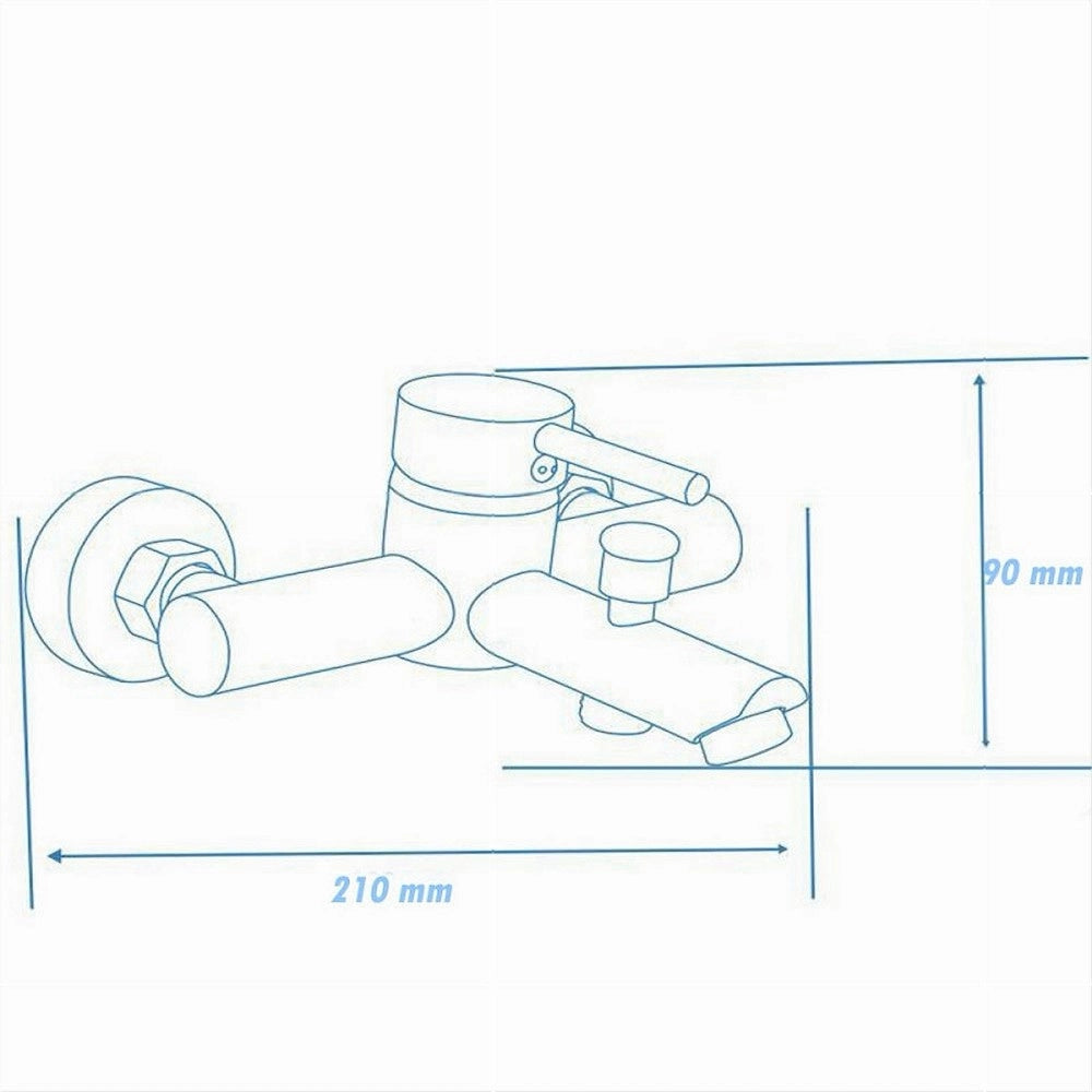 Trade Shop - Rubinetto Bagno Moderno Cromato Lucido Miscelatore Orientabile Per Vasca 87390 -