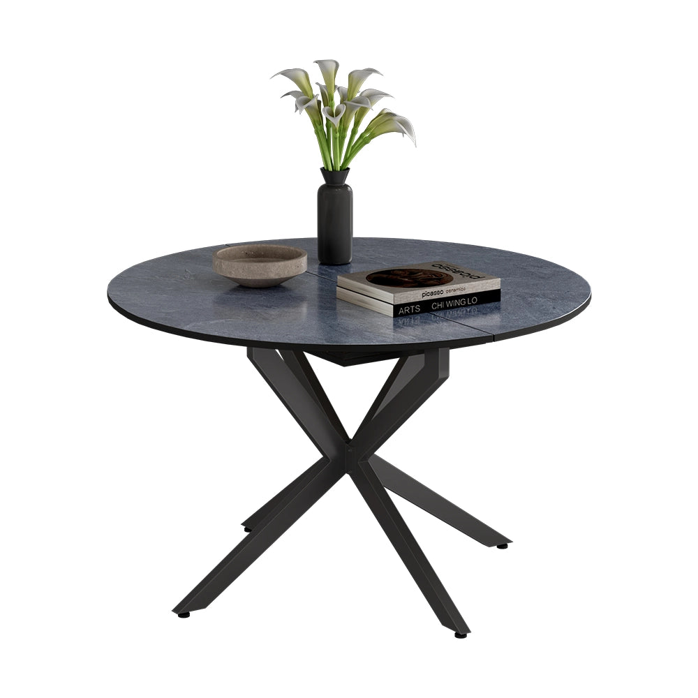 Tavolo da pranzo allungabile Loyd Antracite/Nero 120 x 120 cm Estensibile Vicco