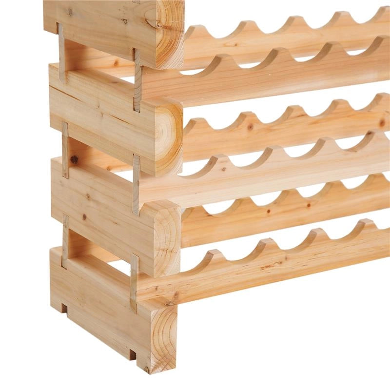 CANTINETTA PORTABOTTIGLIE IN LEGNO DI PINO CON 6 RIPIANI 114X28X80 CM