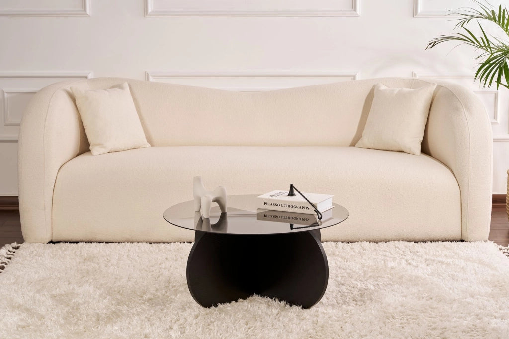 Tavolo basso in legno "Aeris" - 75 x 75 x 35 cm - Bois Noir Trasparente