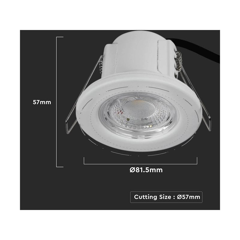 Faretto Led da Incasso Dimmerabile 5W 6400K Colore Bianco IP65 Resistente al Fuoco Senza Driver SKU-8181