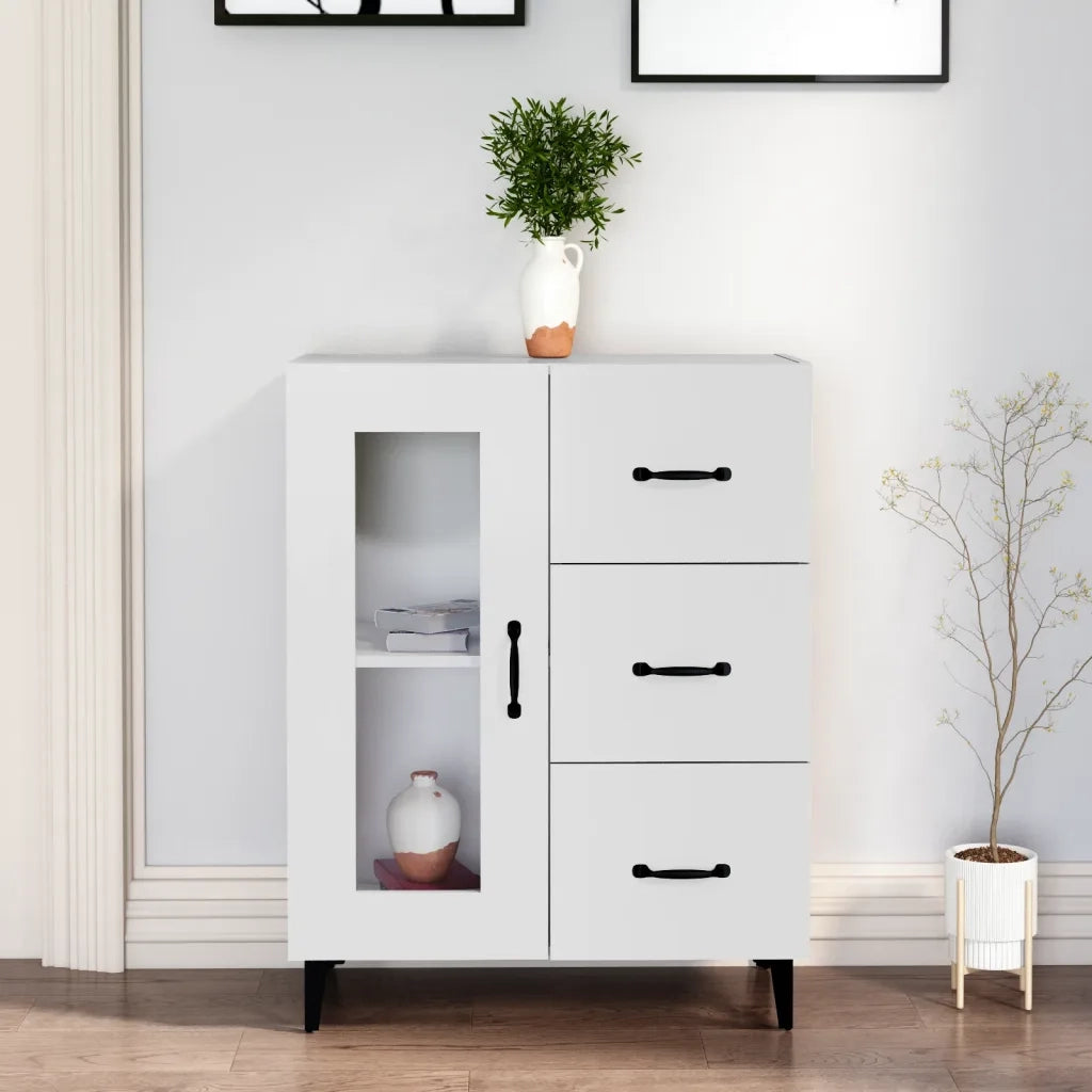Credenza | Madia | Buffet da pranzo | Armadio da pranzo Bianca 69,5x34x90 cm in Legno Multistrato