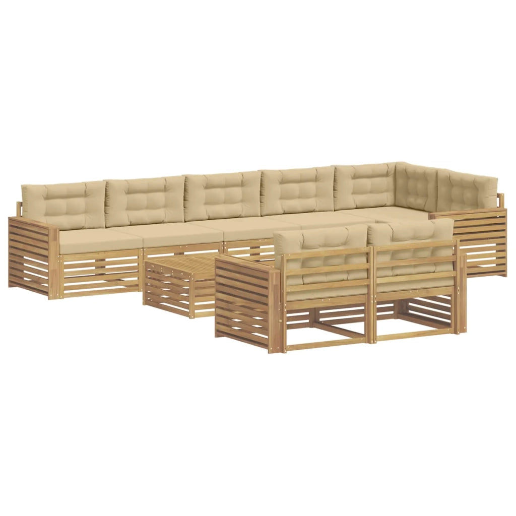 Set di divani da esterno 9 pcs Bianco e Beige 79 x 79 x 37 cm 3390733