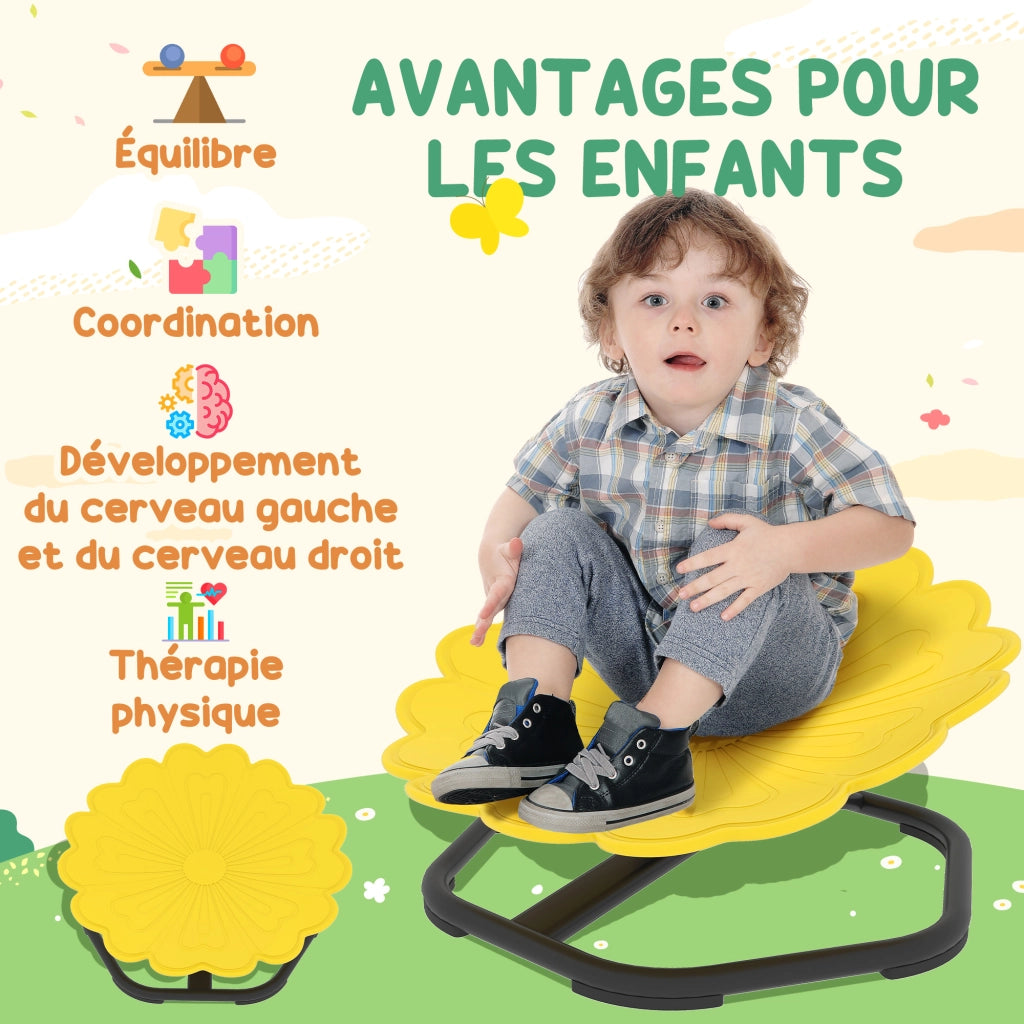 Sedia girevole sensoriale per bambini ¨C Xylo ¨C Giallo per equilibrio e coordinamento