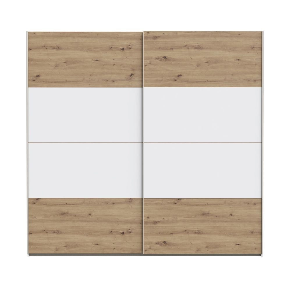 Armadio Elio 2 ante scorrevoli rovere e bianco 220x61x210.5H