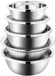 Set di miscelazione in acciaio inossidabile - 5 pezzi - resistente al lavastoviglie - 2QT-4QT