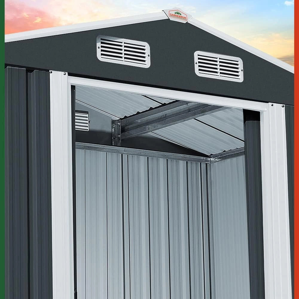 Capanno da Giardino XXL 5m² Fondamenta 260x205x180cm Porta Scorrevole Rimessa per Attrezzi da Esterno 9m³
