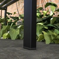 Panchina da Giardino 2 Posti in Acciaio con Schienale Decorato e Braccioli, 127x50x75cm, Nero