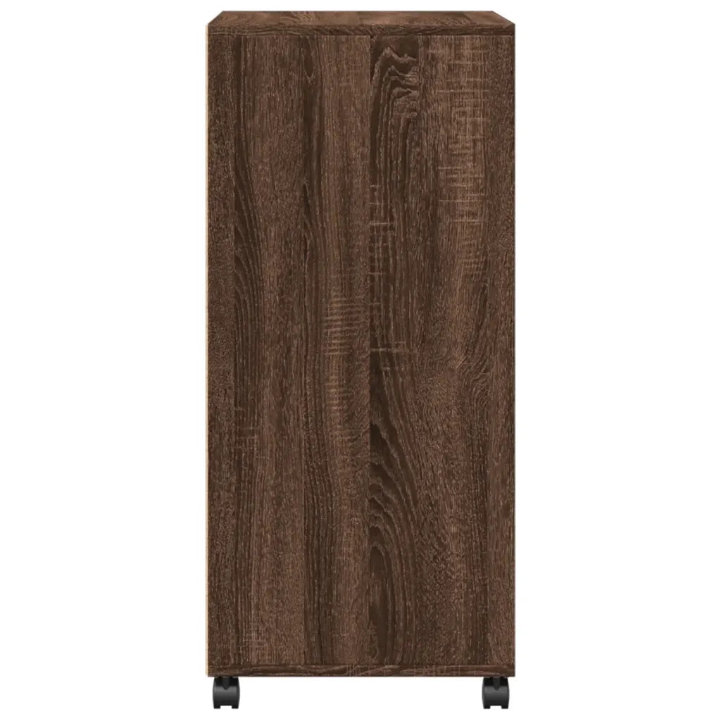 Mobiletto con Ruote Rovere Marrone 55x40x91 cm in Truciolato 853188