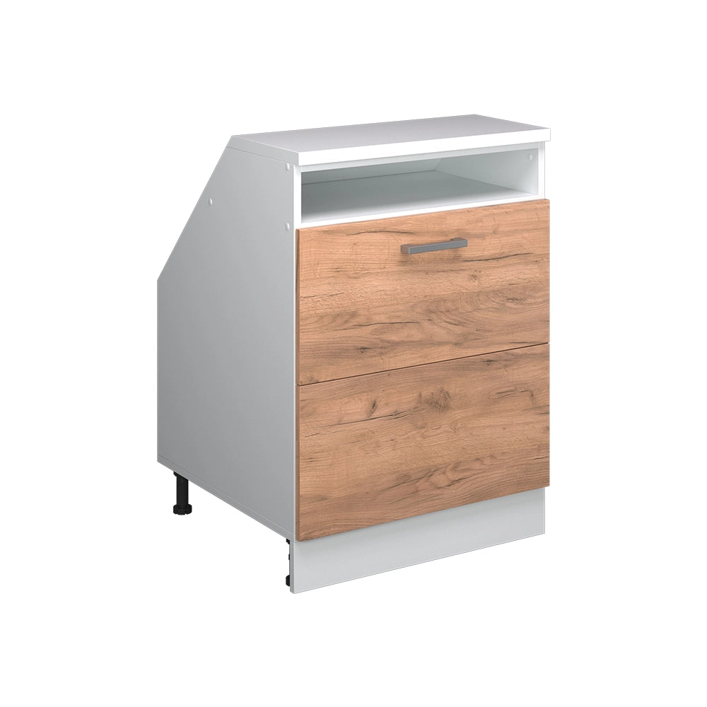 Mobile sottotetto Rion Rovere dorato/Bianco 60 x 83.8 cm con 2 cassetti, carcassa 60 cm profondità Vicco