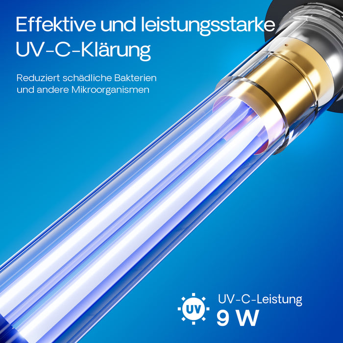 CUF-2500 3in1 Filtro laghetti pompa fontana 2500l/h 28W e chiarificatore UV 9W