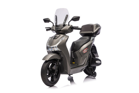 Scooter Elettrico per Bambini Licenza Ufficiale Honda SH125 12V con Ruote EVA e Sedile Pelle Grigio