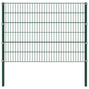 Pannello di recinzione con pali in ferro 349x120 cm verde 278662