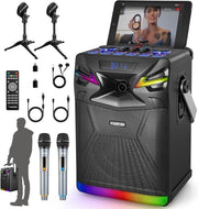 Impianto karaoke Bluetooth GPSK-1 DSP con 2 microfoni wireless 625 inch sistema PA - streaming in diretta effetti audio DJ Lights FM-radio - YouTube Tiktok iOS Android - registrazioni