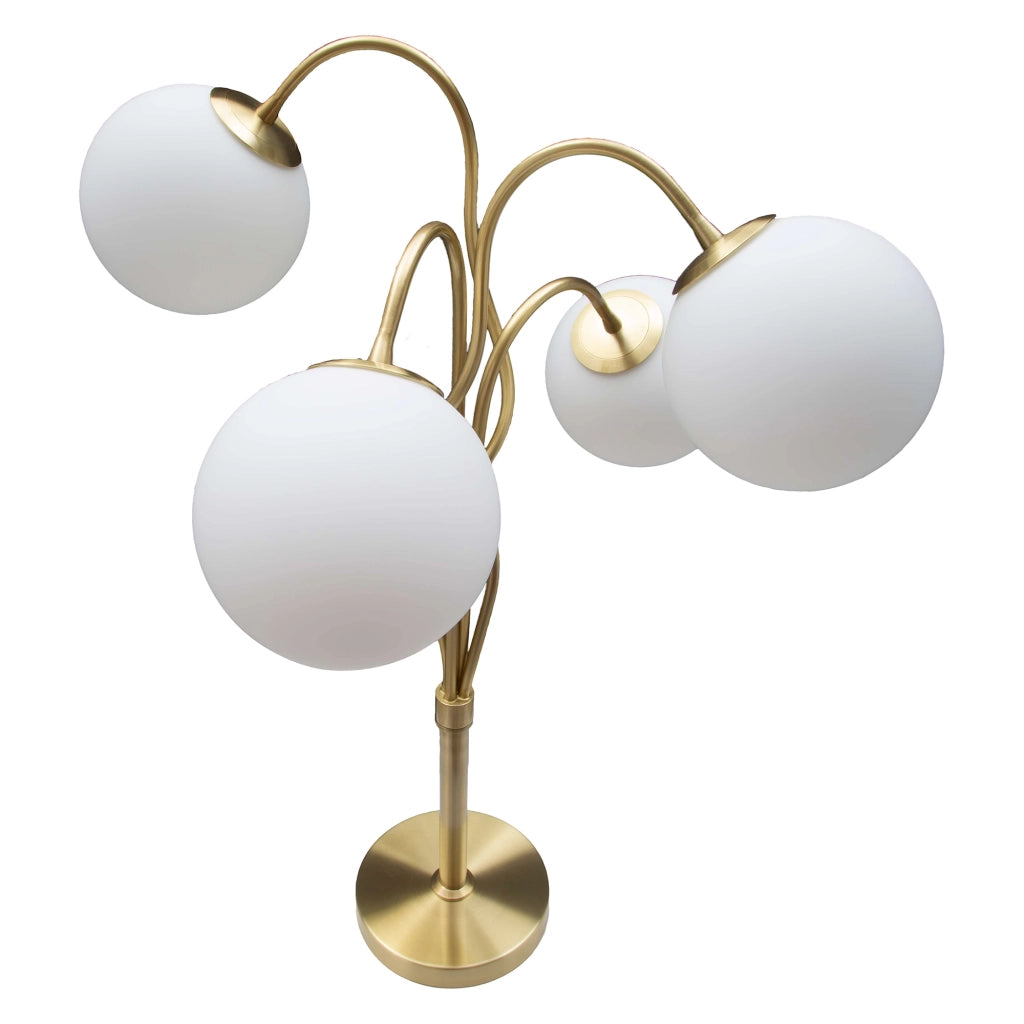 Antigu, Lampada da Terra Necessarie 4 Lampadine, Bianco
