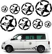 Decorazione Accessorio per Motoristi con Aspetto Deciso - Sticker con Disegno di Testa di Moro Nero Scuro per Motocross - 1 Sticker