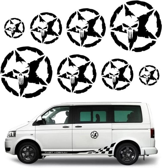 Decorazione Accessorio per Motoristi con Aspetto Deciso - Sticker con Disegno di Testa di Moro Nero Scuro per Motocross - 1 Sticker