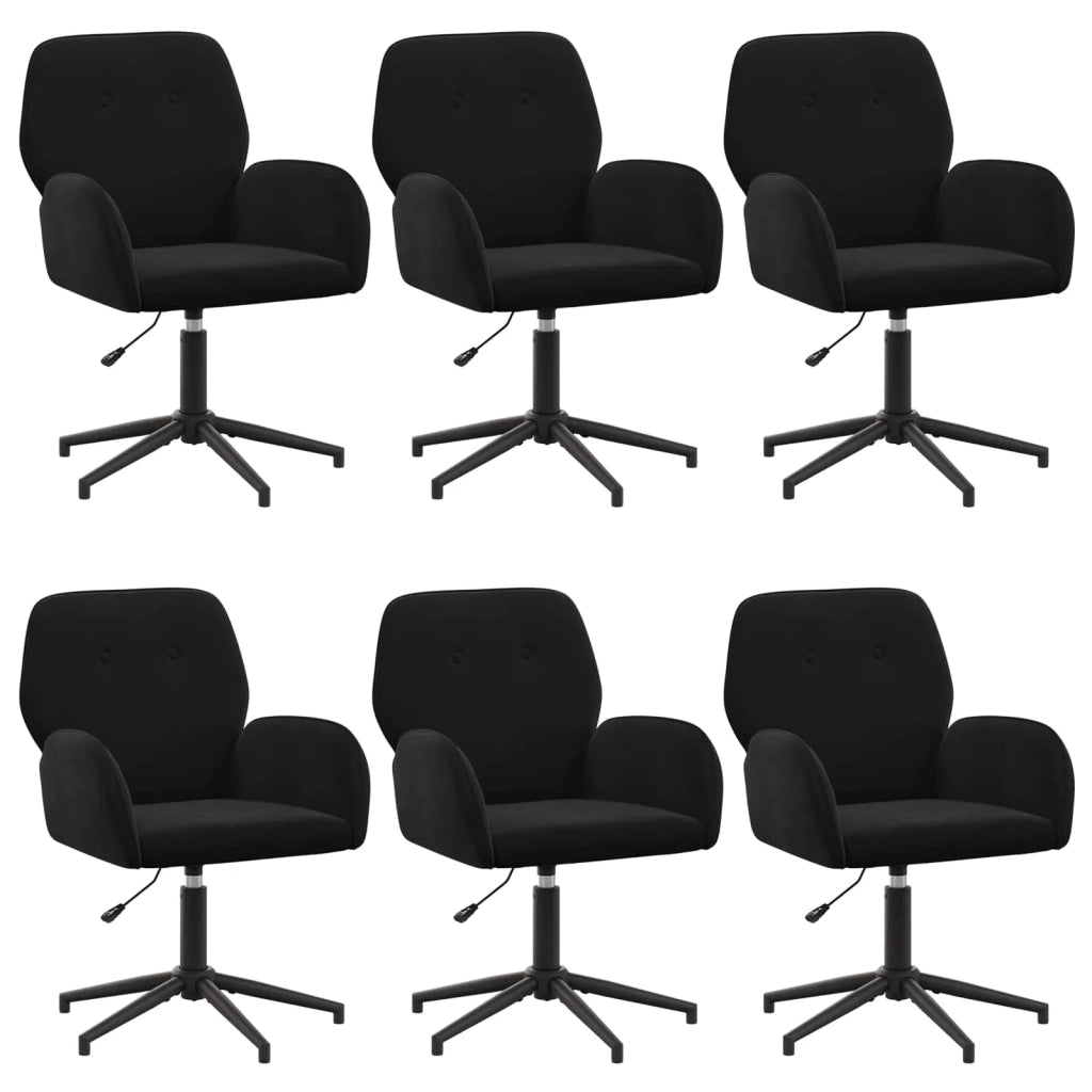 Sedie da scrivania girevoli 6 pz 54 x 55 x 90 cm Nero 3428344
