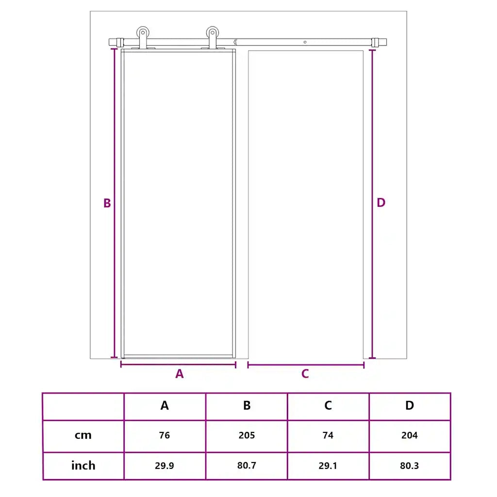 Porta Scorrevole in Vetro ESG e Alluminio 76x205 cm Bianca 151669