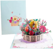 Carta di auguri 3D fiori - Carta di auguri personalizzabile - Carta di auguri manuale - Carta di auguri per compleanni - Carta di auguri per San Valentino - Carta di auguri in cartoncino di alta qualità - Dimensioni 15x20 cm