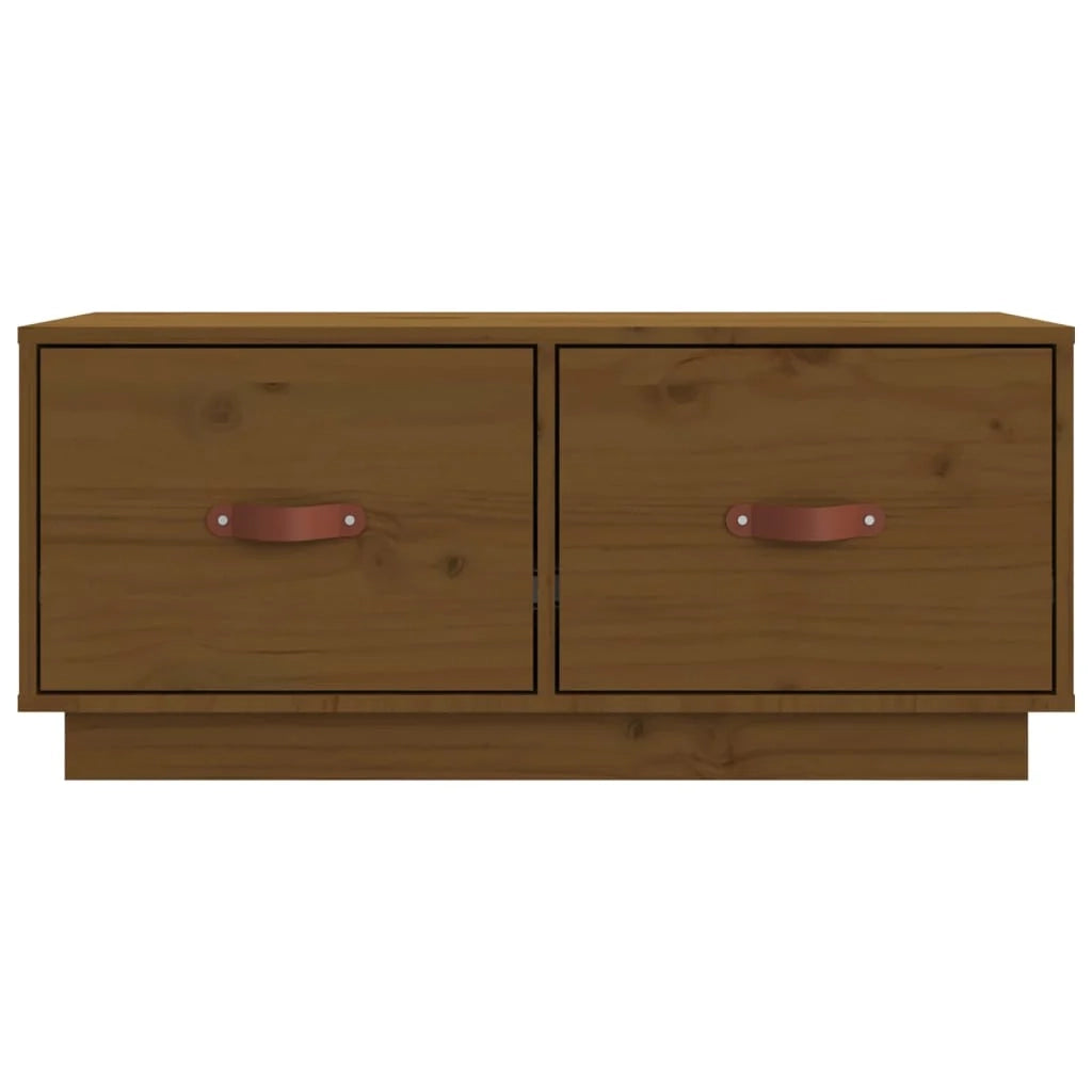 Mobile TV multimediale scaffale TV credenza TV sala da pranzo soggiorno camera da letto color miele 80 x 34 x 35 cm legno di pino massiccio marrone 02_0027720