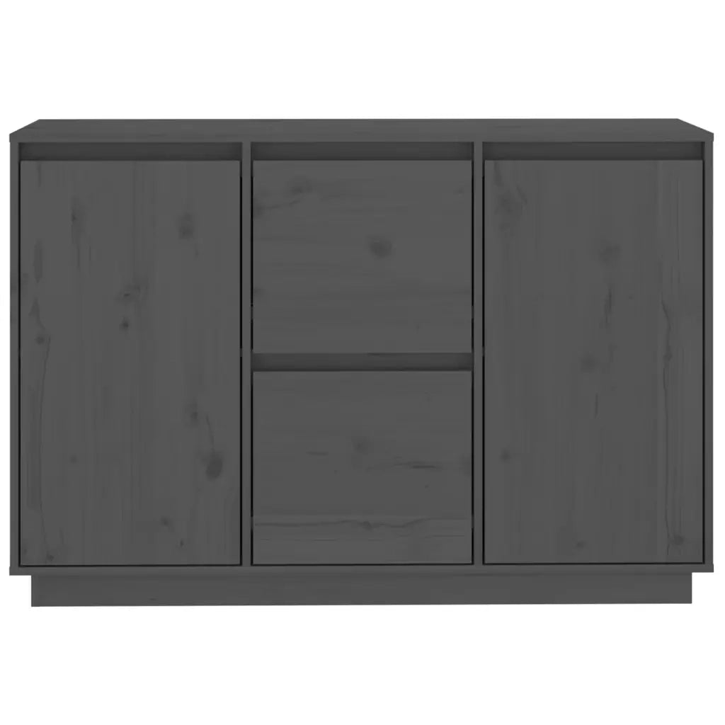 Credenza Grigia 111x34x75 cm in Legno Massello di Pino 814311