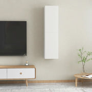 Mobili TV Bianchi 2 pz-Credenza per TV 30,5x30x60 cm in Legno Multistrato